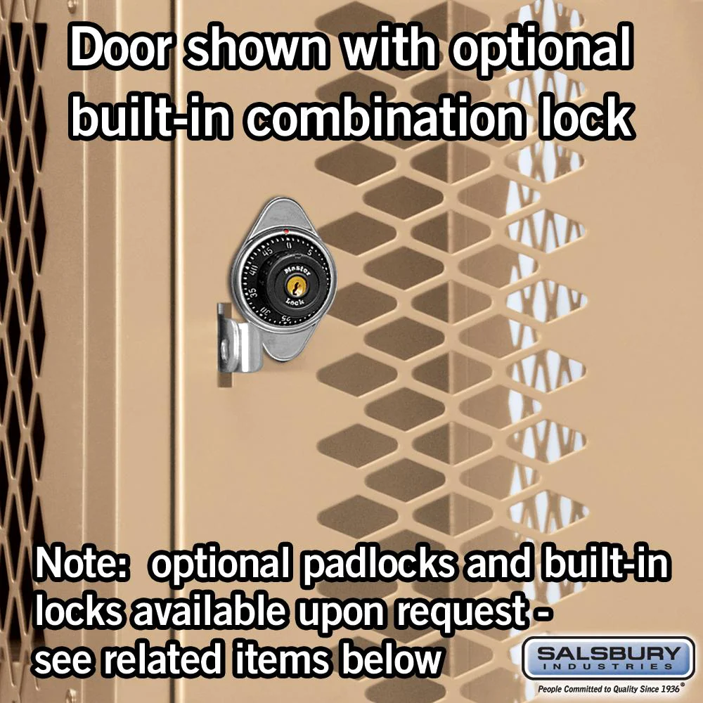 12" Wide Four Tier Vented Metal Locker - 3 Wide - 5 Feet High - 15" Deep by Salsbury - Image 4