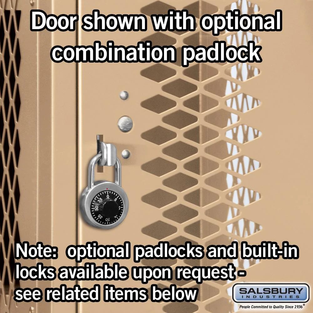 12" Wide Four Tier Vented Metal Locker - 3 Wide - 5 Feet High - 18" Deep by Salsbury - Image 3