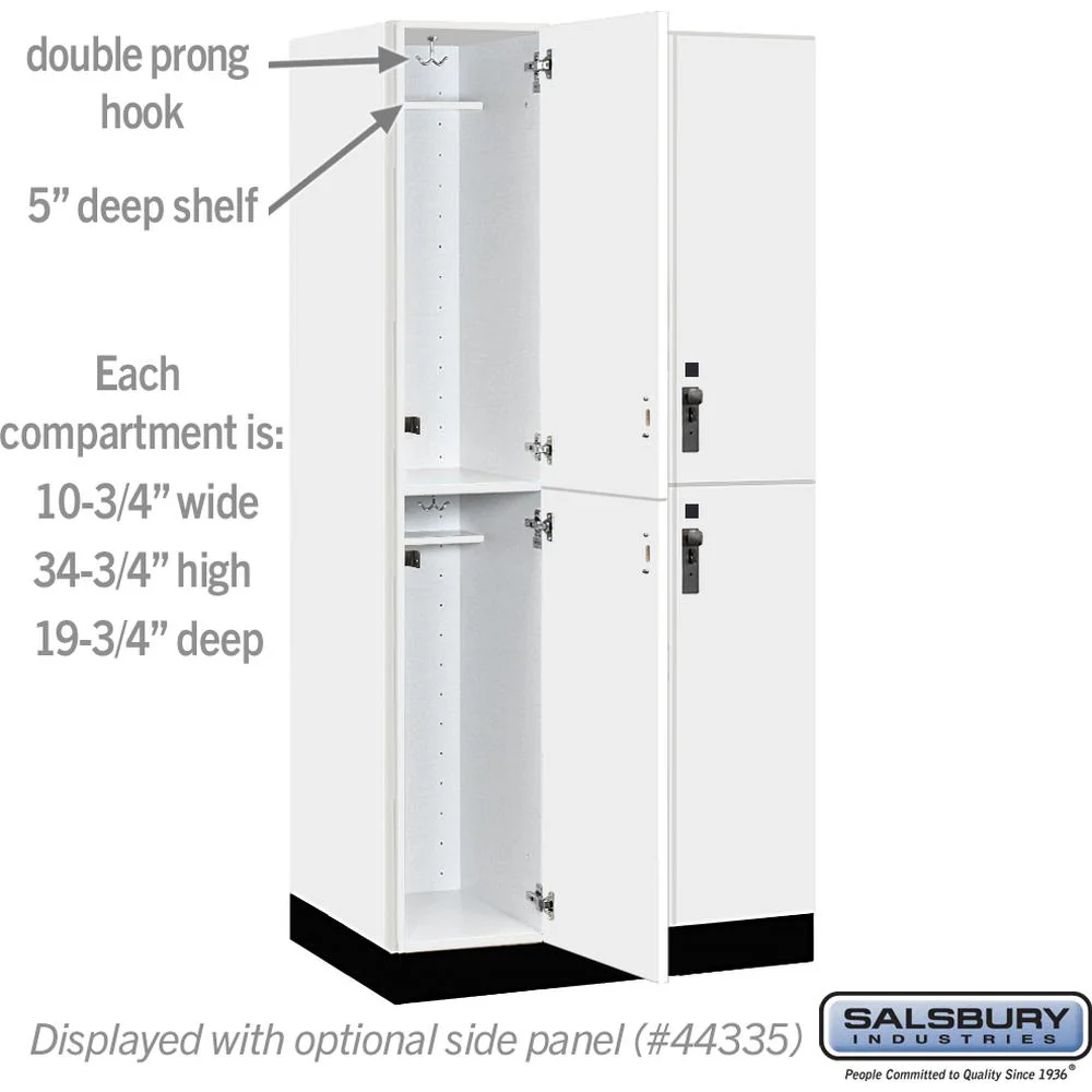 12" Wide Premier Wood Locker - Double Tier-3 Wide - 6 Feet High - 21" Deep by Salsbury - Image 3