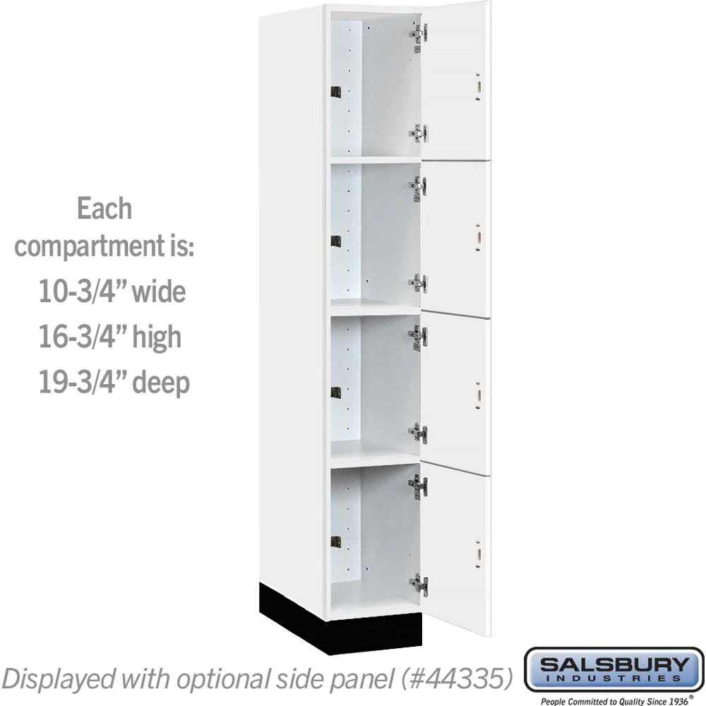 12" Wide Premier Wood Locker - Four Tier-1 Wide - 6 Feet High - 21" Deep by Salsbury - Image 3
