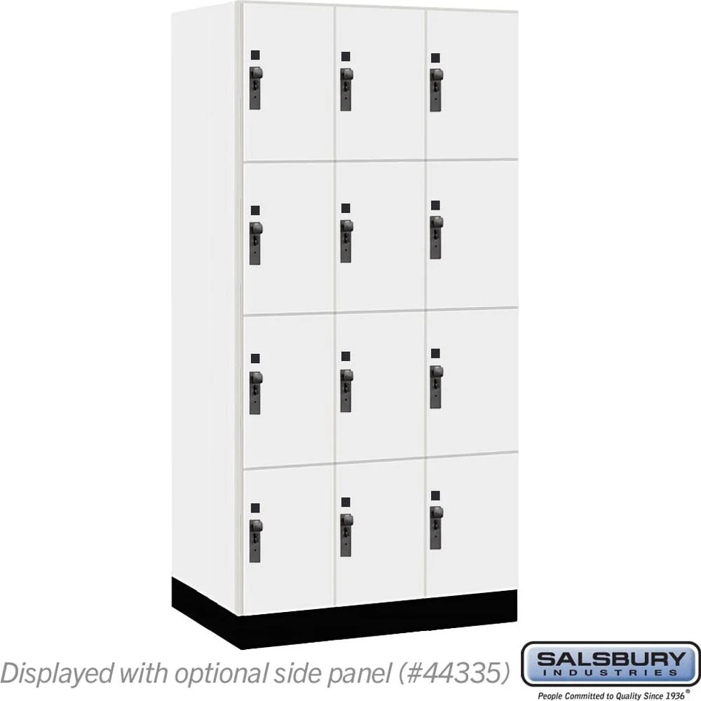 12" Wide Premier Wood Locker - Four Tier-3 Wide - 6 Feet High - 21" Deep by Salsbury