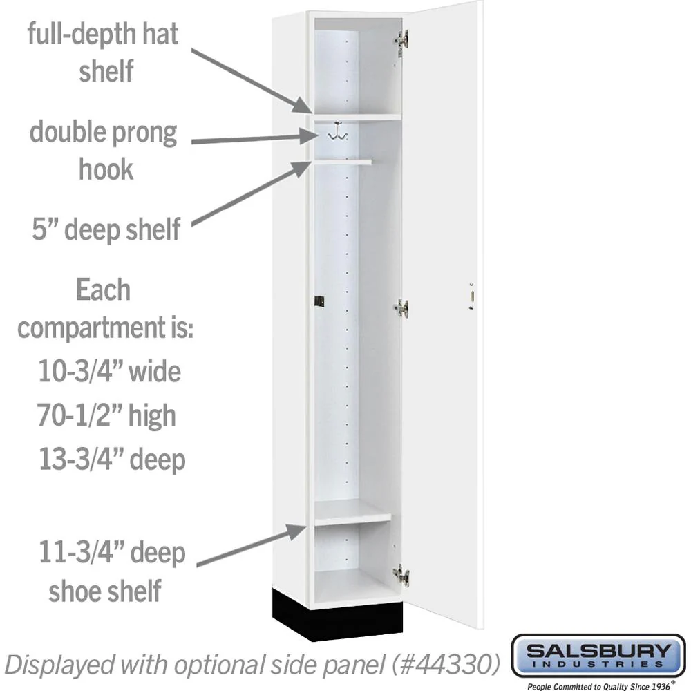 12" Wide Premier Wood Locker - Single Tier - 1 Wide - 6 Feet High - 15" Deep by Salsbury - Image 3