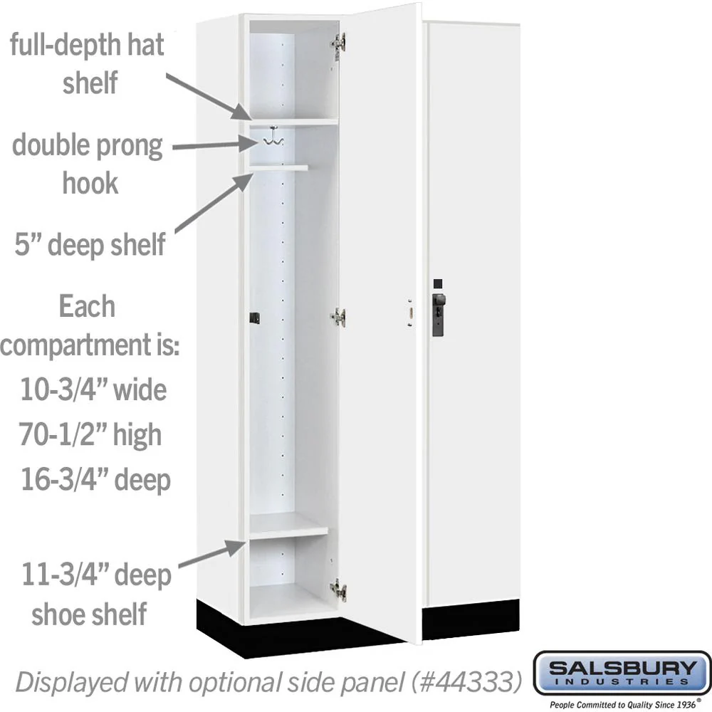 12" Wide Premier Wood Locker - Single Tier - 3 Wide - 6 Feet High - 18" Deep by Salsbury - Image 3