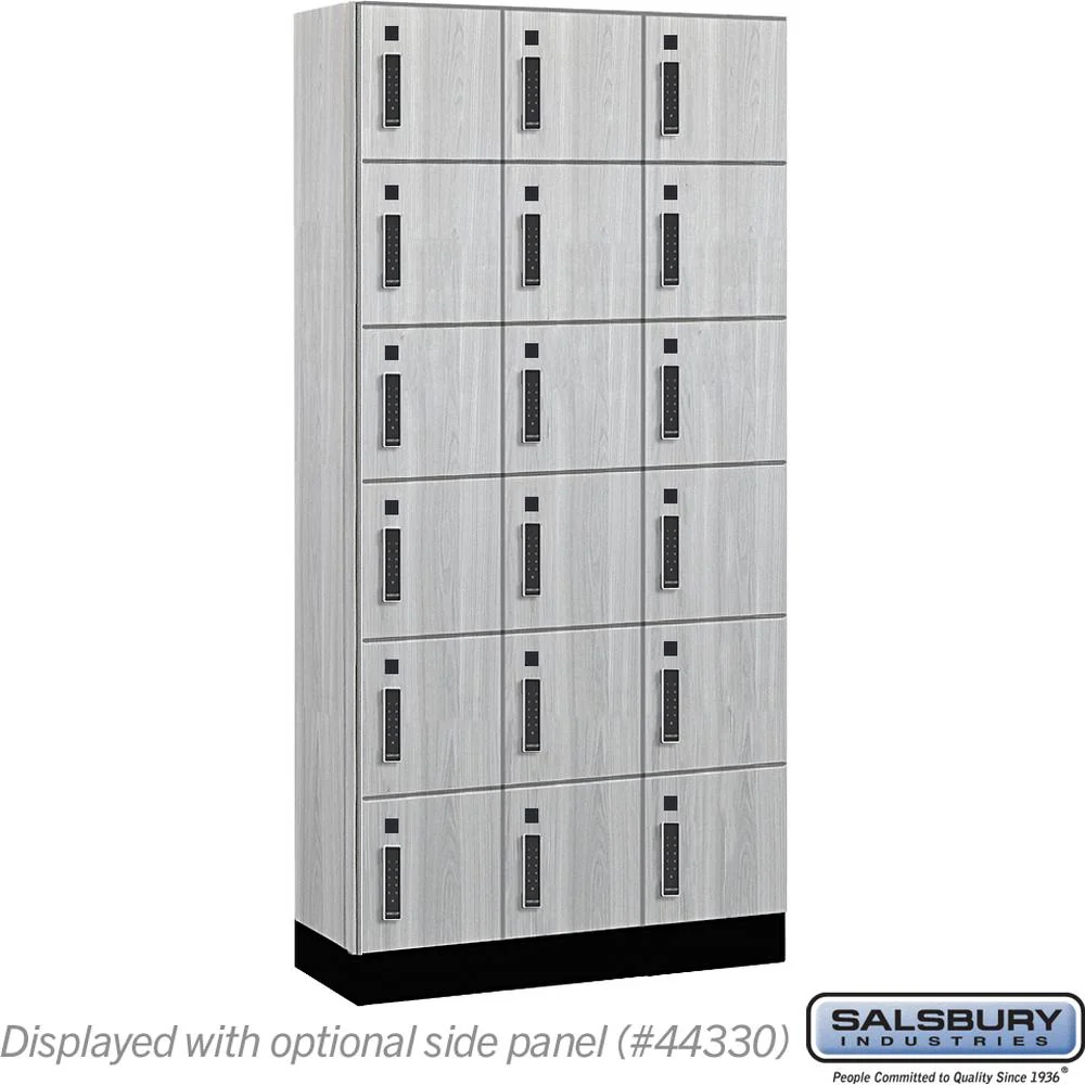 12" Wide Premier Wood Locker - Six Tier Box Style-3 Wide - 6 Feet High - 15" Deep by Salsbury