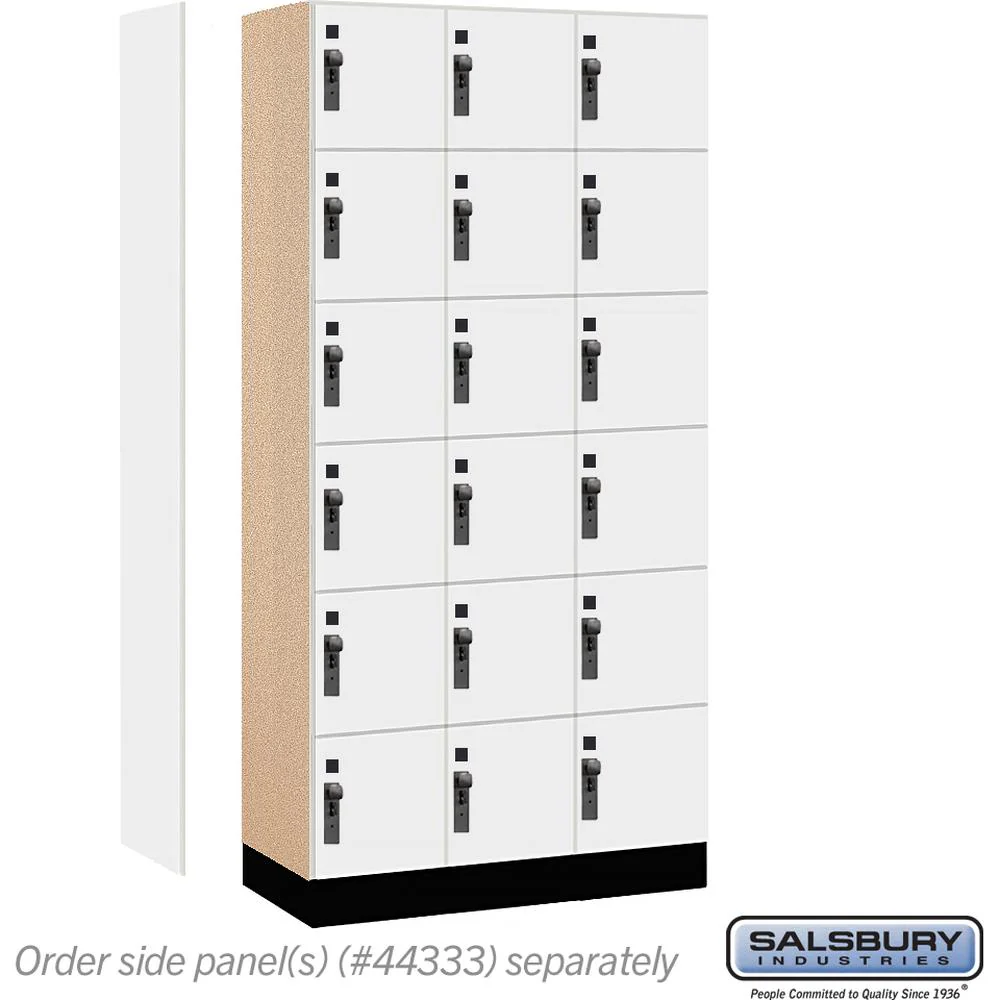 12" Wide Premier Wood Locker - Six Tier Box Style-3 Wide - 6 Feet High - 18" Deep by Salsbury - Image 2