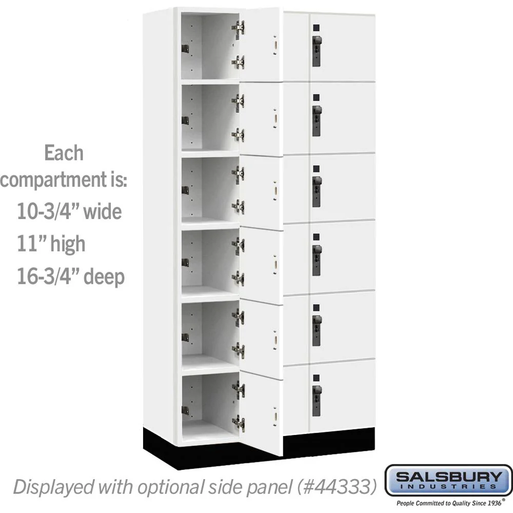 12" Wide Premier Wood Locker - Six Tier Box Style-3 Wide - 6 Feet High - 18" Deep by Salsbury - Image 3
