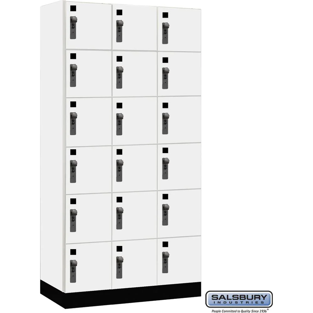 12" Wide Premier Wood Locker - Six Tier Box Style-3 Wide - 6 Feet High - 18" Deep by Salsbury - Image 37