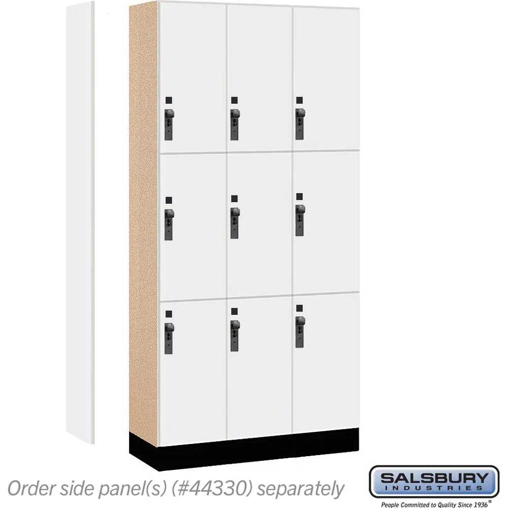12" Wide Premier Wood Locker - Triple Tier-3 Wide - 6 Feet High - 15" Deep by Salsbury - Image 2