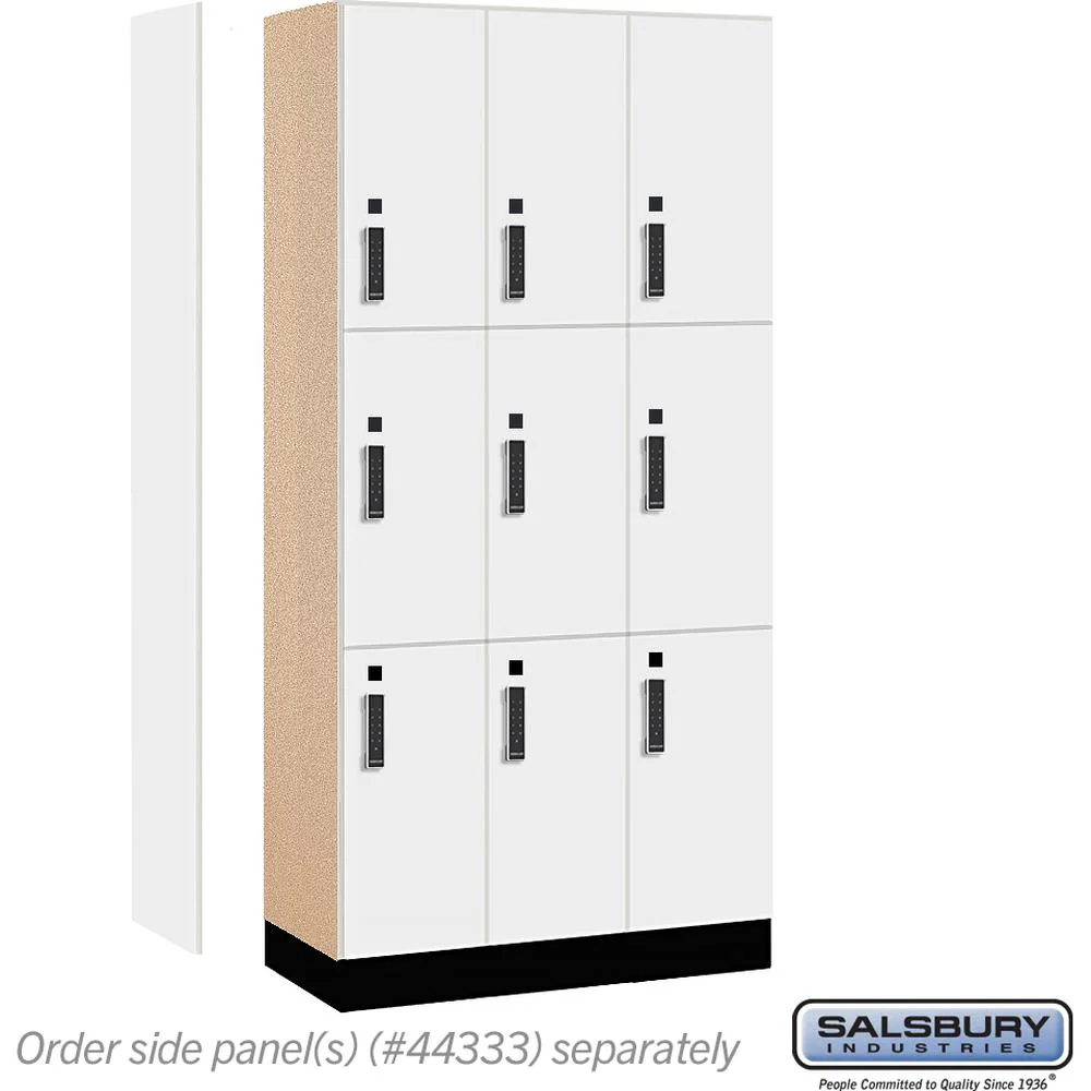 12" Wide Premier Wood Locker - Triple Tier-3 Wide - 6 Feet High - 18" Deep by Salsbury - Image 2