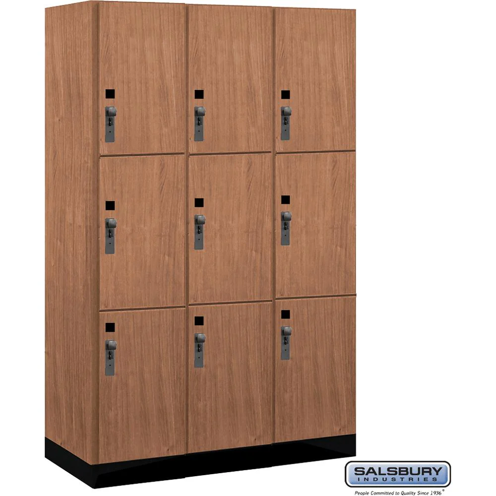 12" Wide Premier Wood Locker - Triple Tier-3 Wide - 6 Feet High - 21" Deep by Salsbury - Image 19
