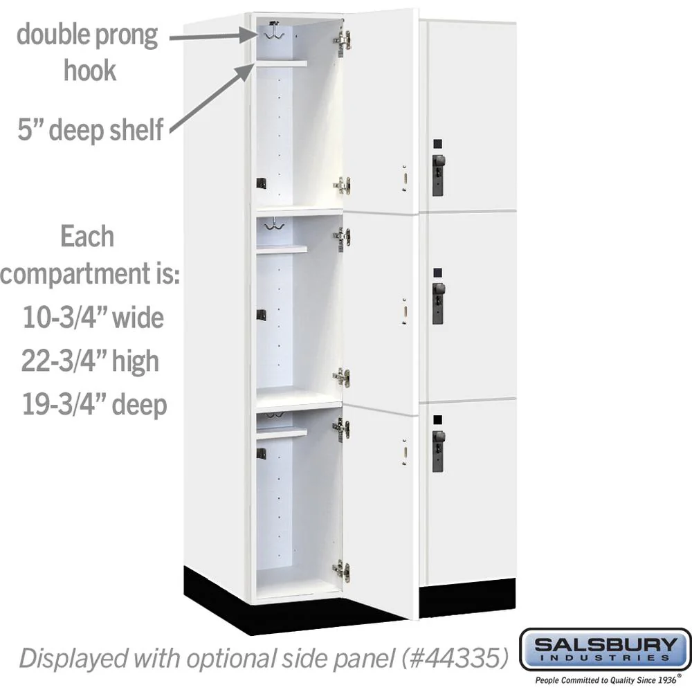 12" Wide Premier Wood Locker - Triple Tier-3 Wide - 6 Feet High - 21" Deep by Salsbury - Image 2