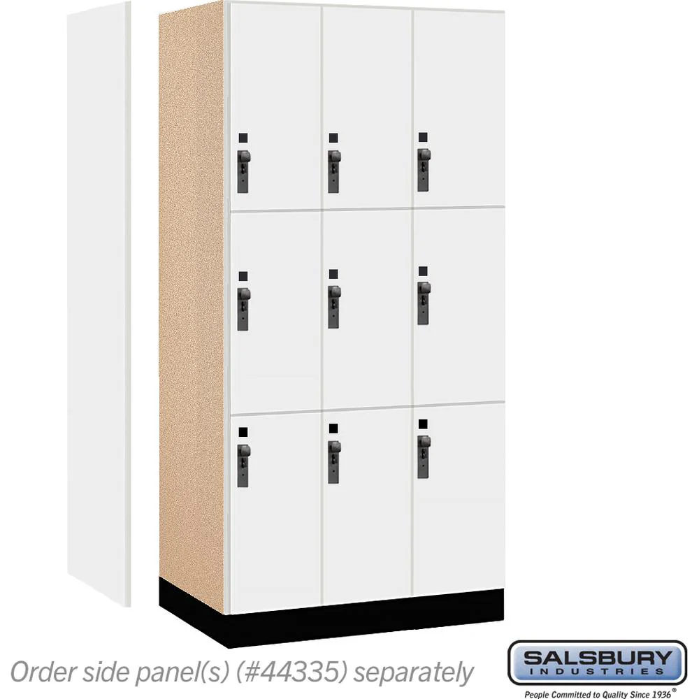 12" Wide Premier Wood Locker - Triple Tier-3 Wide - 6 Feet High - 21" Deep by Salsbury - Image 3