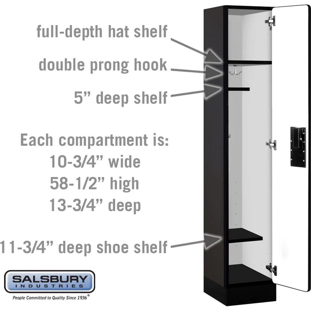 12" Wide Single Tier Designer Wood Locker - 1 Wide - 5 Feet High - 15" Deep by Salsbury - Image 3