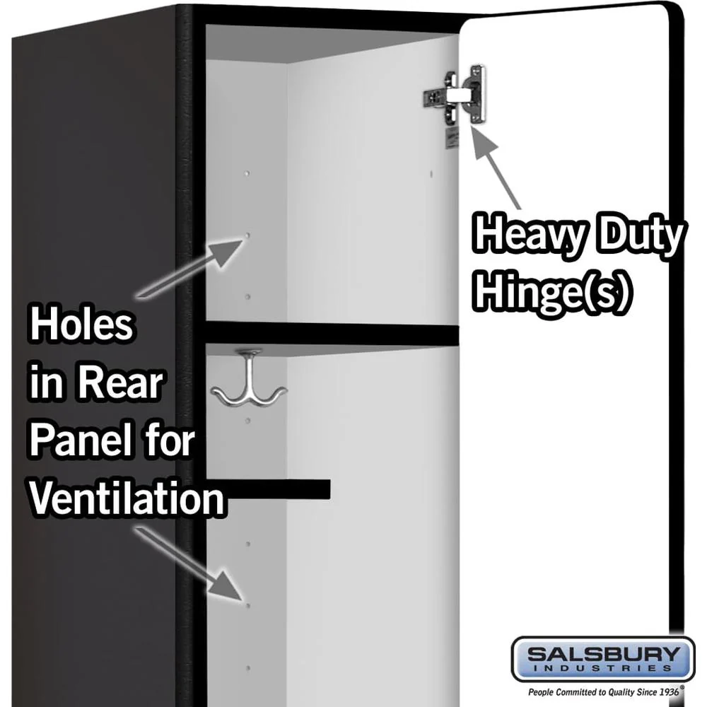 12" Wide Single Tier Designer Wood Locker - 1 Wide - 5 Feet High - 15" Deep by Salsbury - Image 4