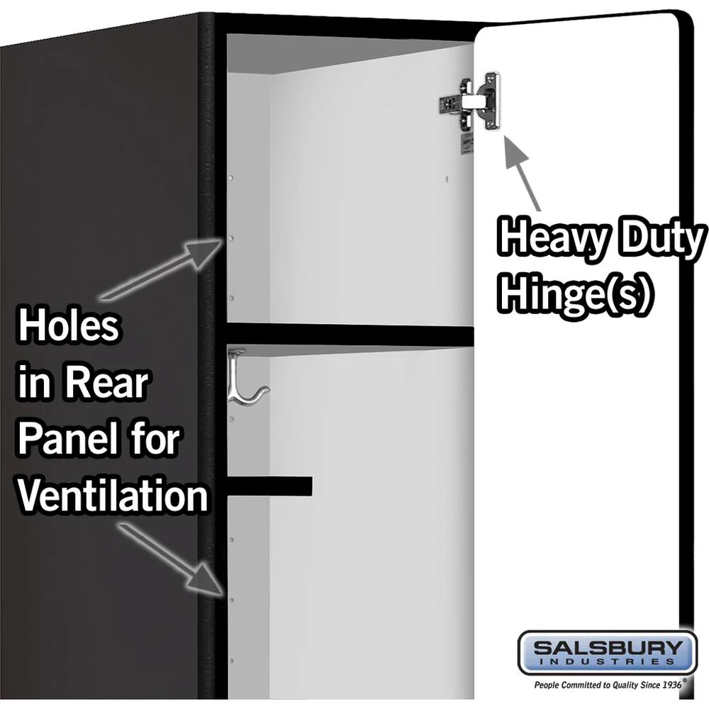 12" Wide Single Tier Designer Wood Locker - 1 Wide - 6 Feet High - 21" Deep by Salsbury - Image 4