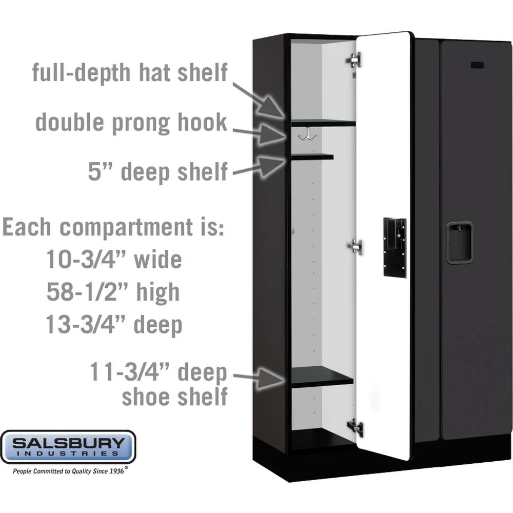 12" Wide Single Tier Designer Wood Locker - 3 Wide - 5 Feet High - 15" Deep by Salsbury - Image 3