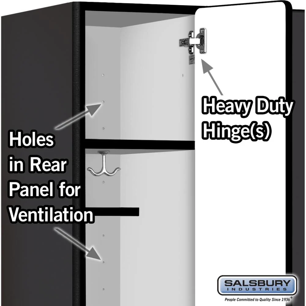 12" Wide Single Tier Designer Wood Locker - 3 Wide - 5 Feet High - 18" Deep by Salsbury - Image 4