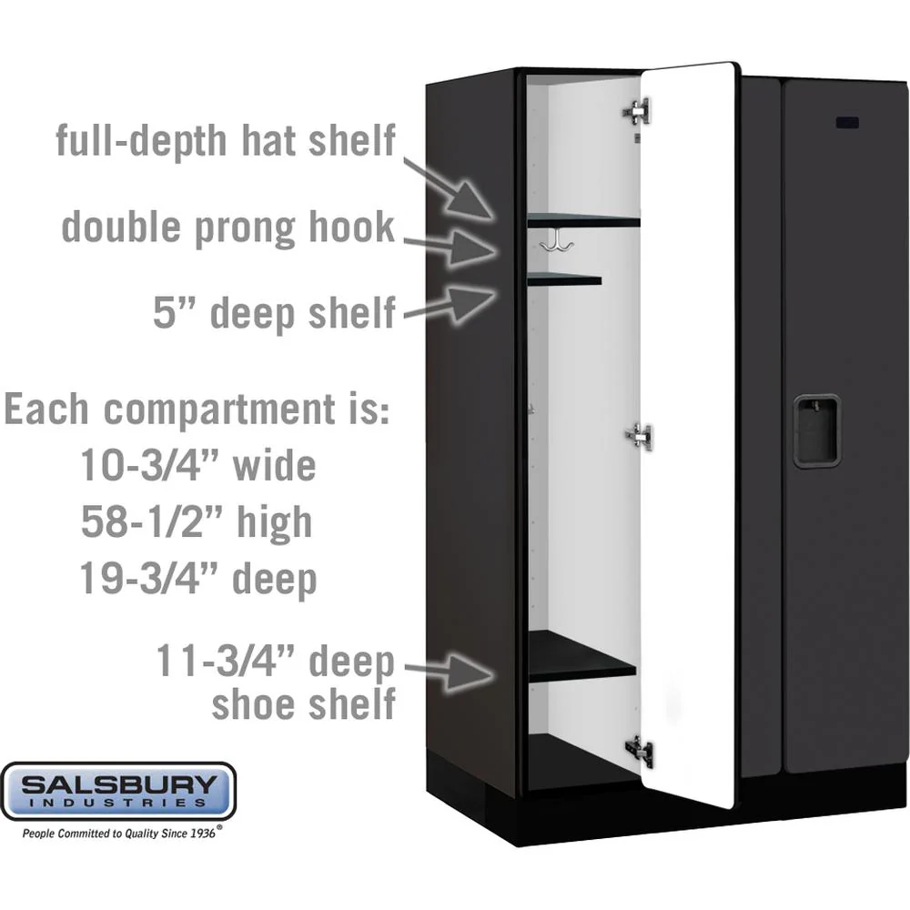 12" Wide Single Tier Designer Wood Locker - 3 Wide - 5 Feet High - 21" Deep by Salsbury - Image 3