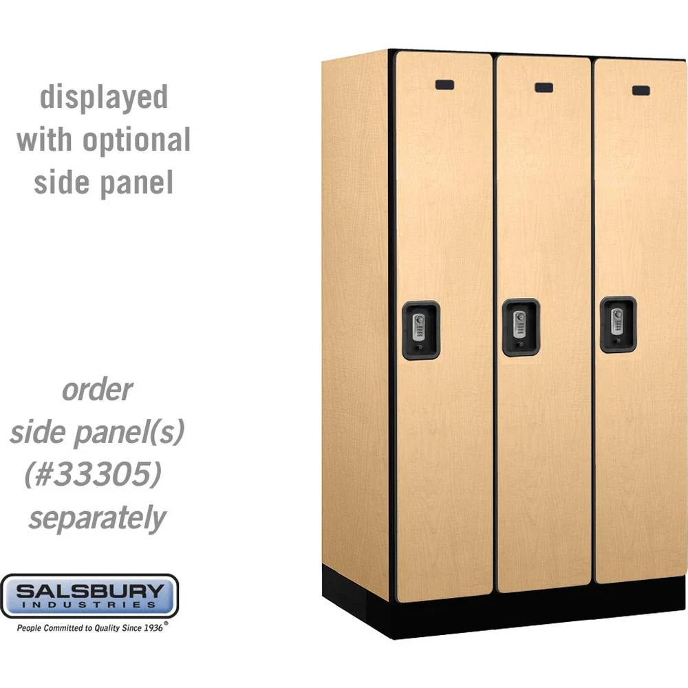 12" Wide Single Tier Designer Wood Locker - 3 Wide - 5 Feet High - 21" Deep by Salsbury - Image 36