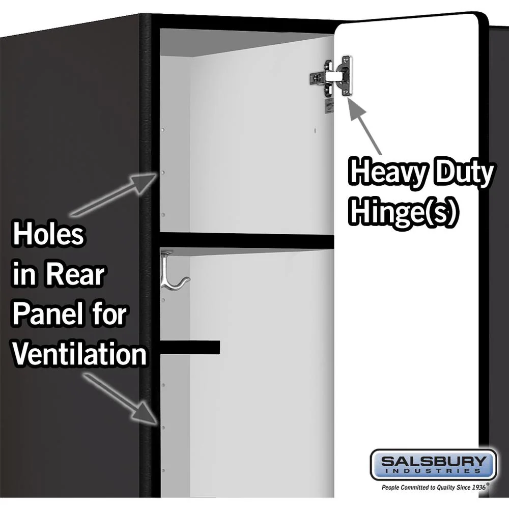 12" Wide Single Tier Designer Wood Locker - 3 Wide - 5 Feet High - 21" Deep by Salsbury - Image 4