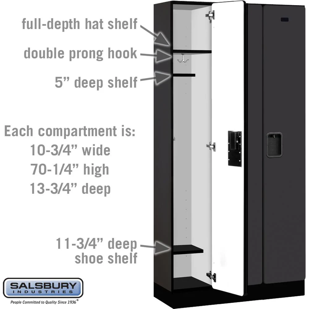 12" Wide Single Tier Designer Wood Locker - 3 Wide - 6 Feet High - 15" Deep by Salsbury - Image 3