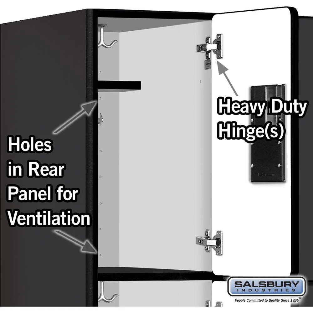 12" Wide Single Tier Designer Wood Locker - 3 Wide - 6 Feet High - 15" Deep by Salsbury - Image 4
