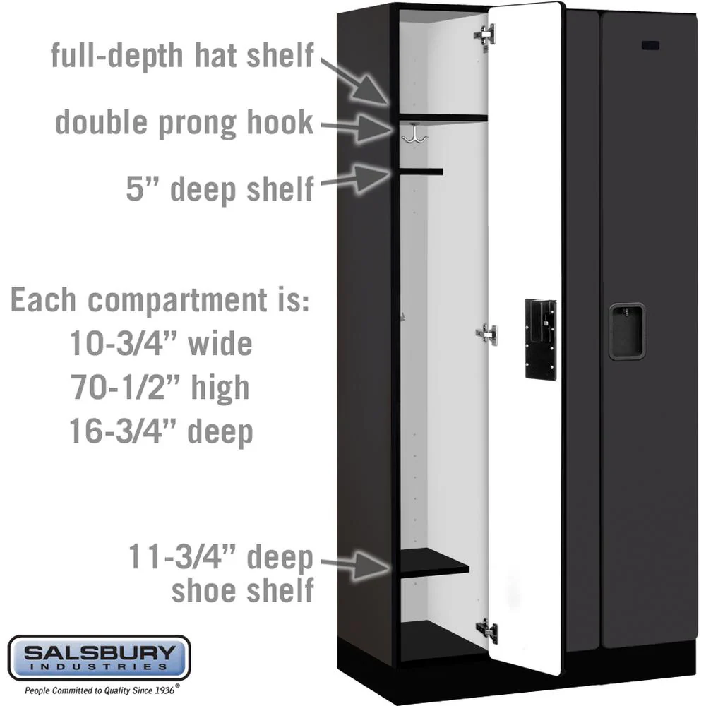 12" Wide Single Tier Designer Wood Locker - 3 Wide - 6 Feet High - 18" Deep by Salsbury - Image 3