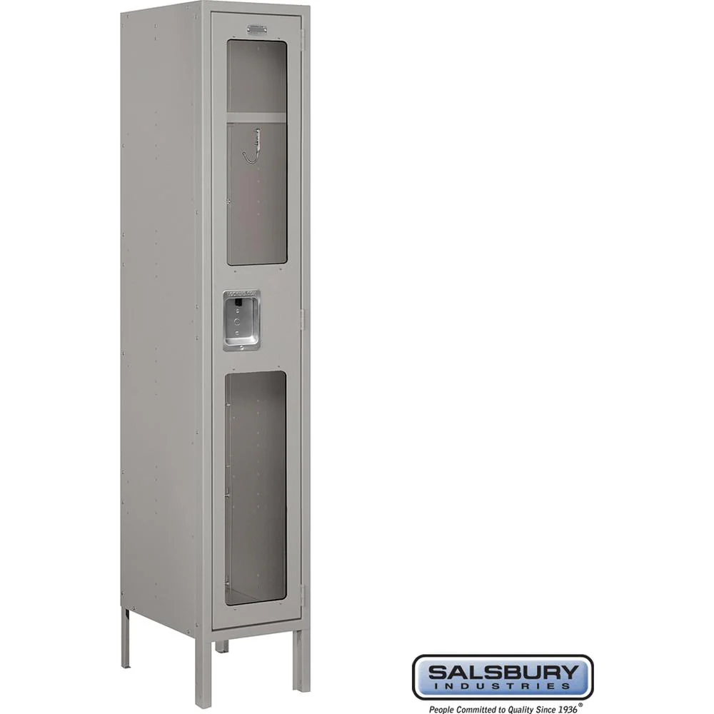 12" Wide Single Tier See-Through Metal Locker - 1 Wide - 5 Feet High - 15" Deep by Salsbury - Image 9