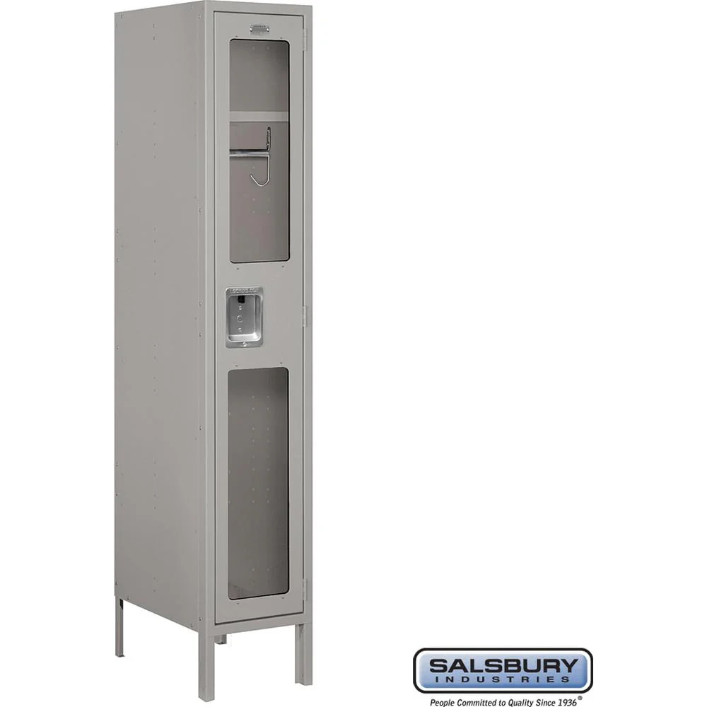 12" Wide Single Tier See-Through Metal Locker - 1 Wide - 5 Feet High - 18" Deep by Salsbury - Image 8