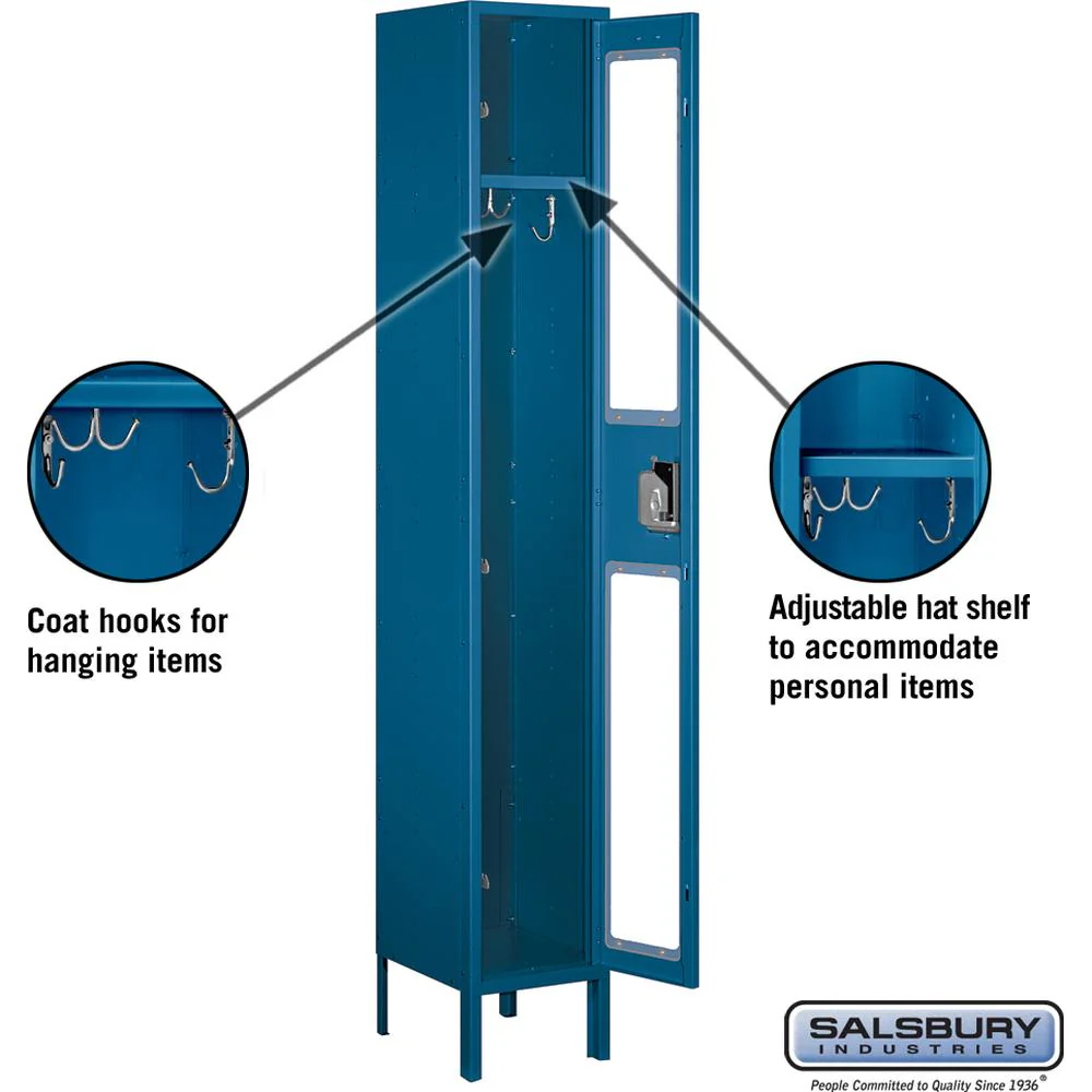 12" Wide Single Tier See-Through Metal Locker - 1 Wide - 6 Feet High - 12" Deep by Salsbury - Image 3