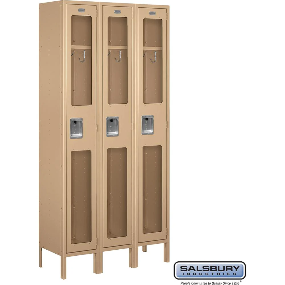 12" Wide Single Tier See-Through Metal Locker - 3 Wide - 6 Feet High - 12" Deep by Salsbury - Image 9