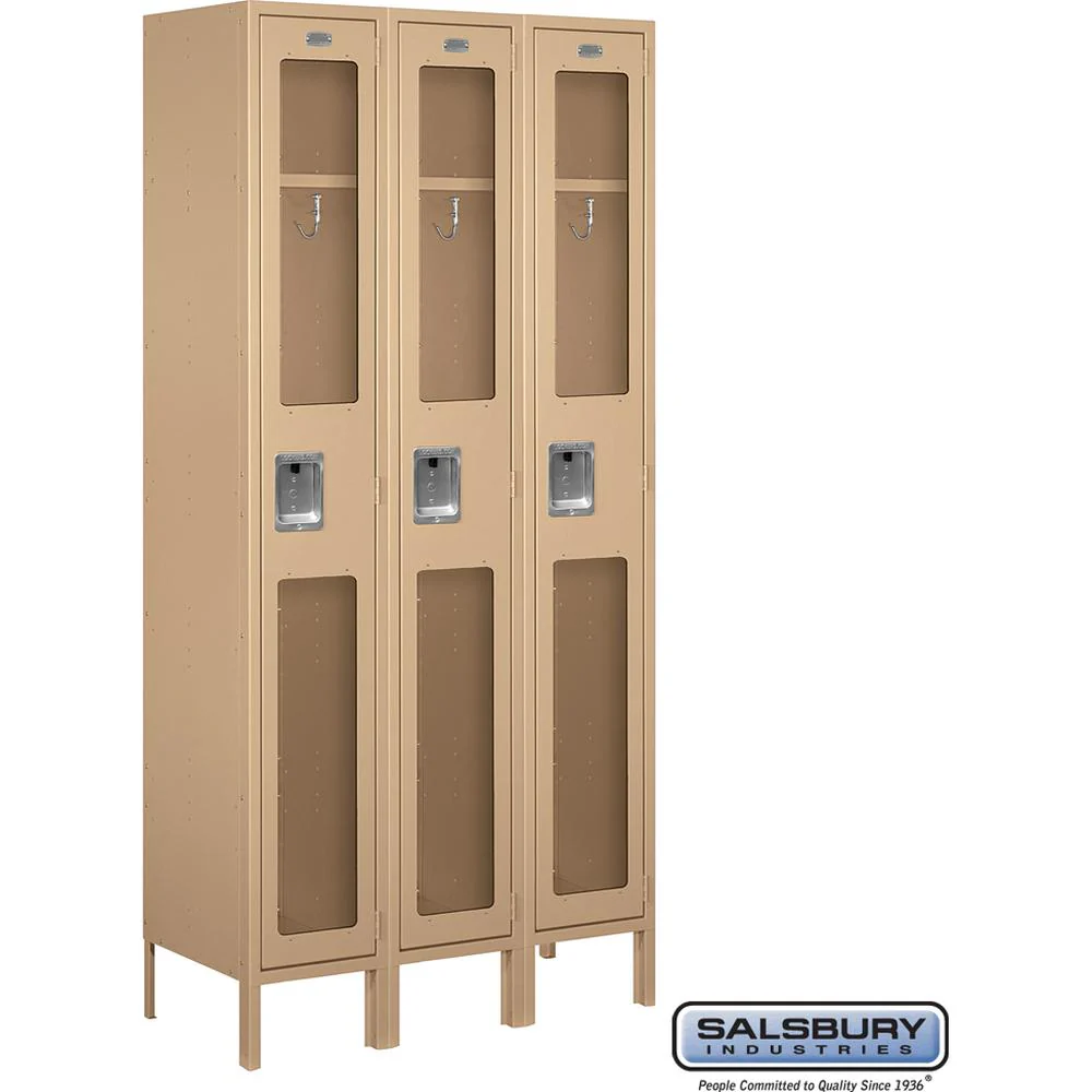 12" Wide Single Tier See-Through Metal Locker - 3 Wide - 6 Feet High - 15" Deep by Salsbury - Image 10