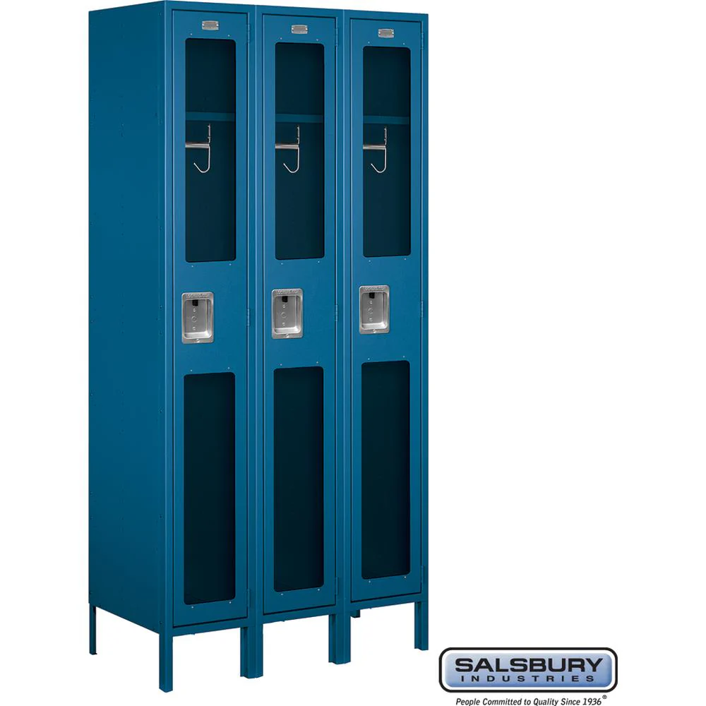 12" Wide Single Tier See-Through Metal Locker - 3 Wide - 6 Feet High - 18" Deep by Salsbury - Image 6