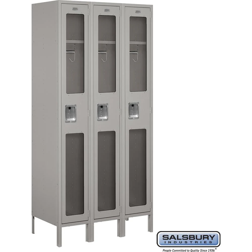12" Wide Single Tier See-Through Metal Locker - 3 Wide - 6 Feet High - 18" Deep by Salsbury - Image 7