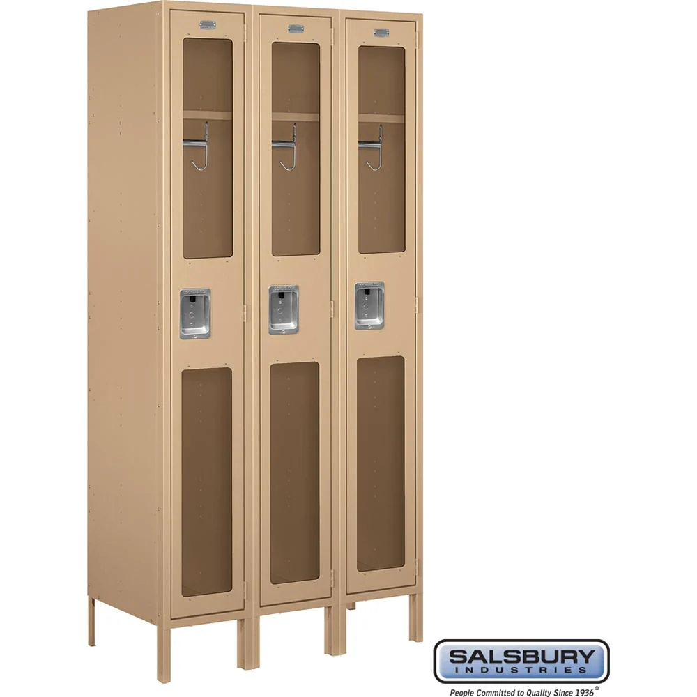 12" Wide Single Tier See-Through Metal Locker - 3 Wide - 6 Feet High - 18" Deep by Salsbury - Image 9