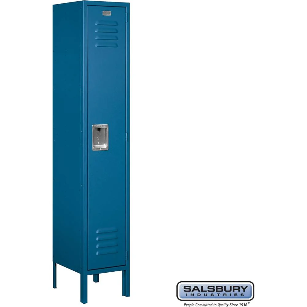 12" Wide Single Tier Standard Metal Locker - 1 Wide - 5 Feet High - 12" Deep by Salsbury