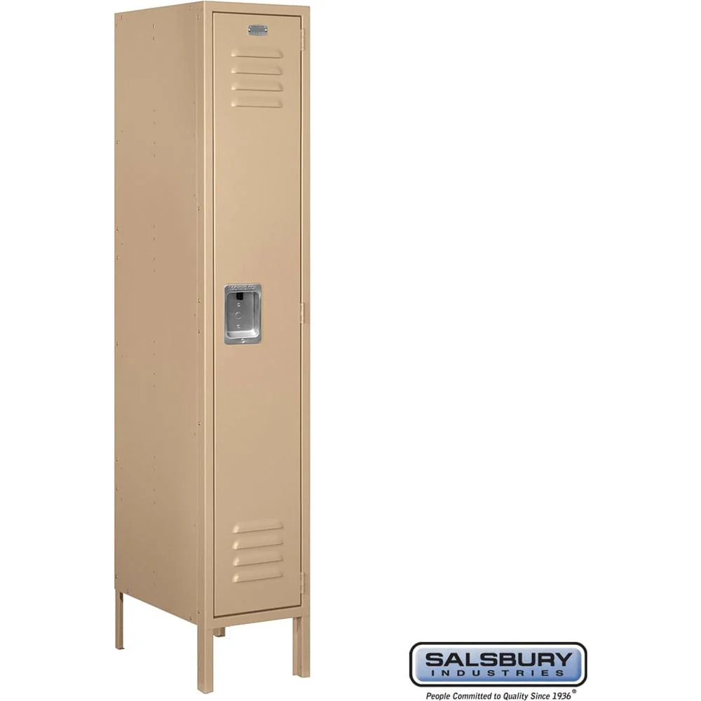 12" Wide Single Tier Standard Metal Locker - 1 Wide - 5 Feet High - 18" Deep by Salsbury - Image 10