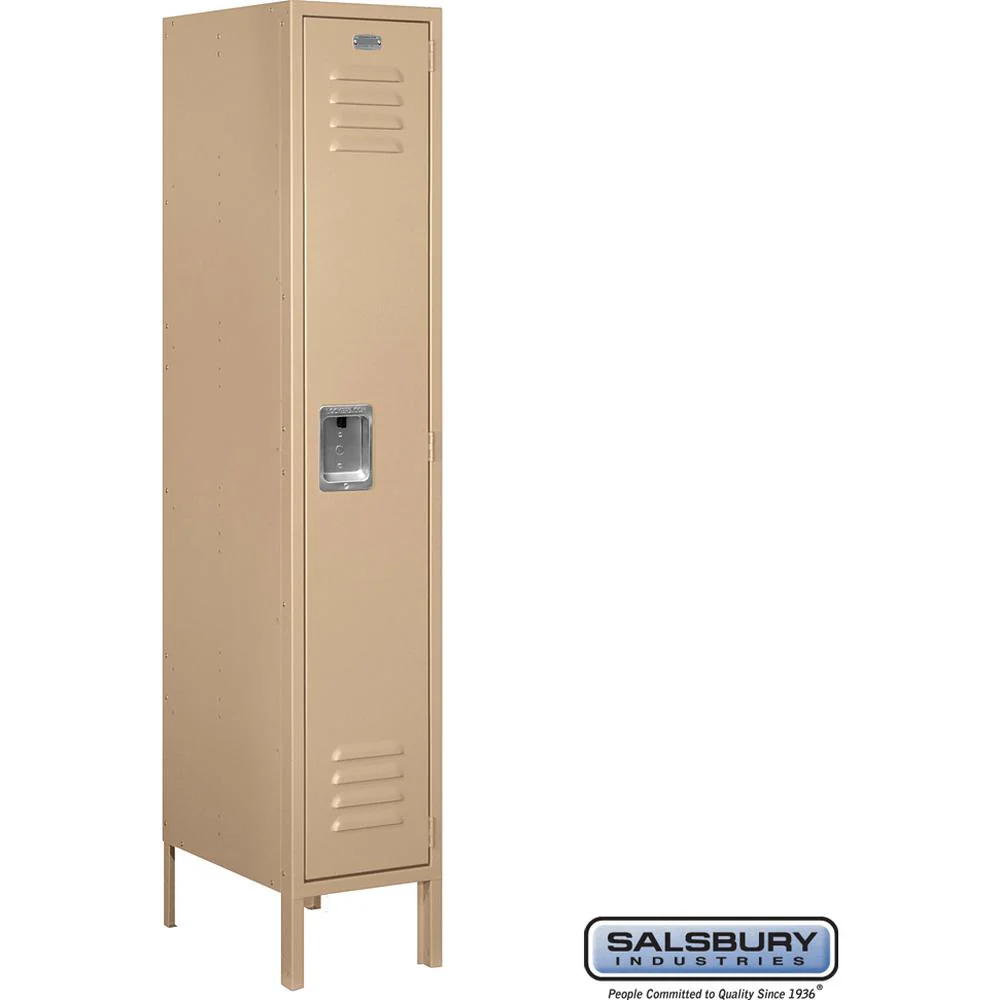 12" Wide Single Tier Standard Metal Locker - 1 Wide - 5 Feet High - 18" Deep by Salsbury - Image 9