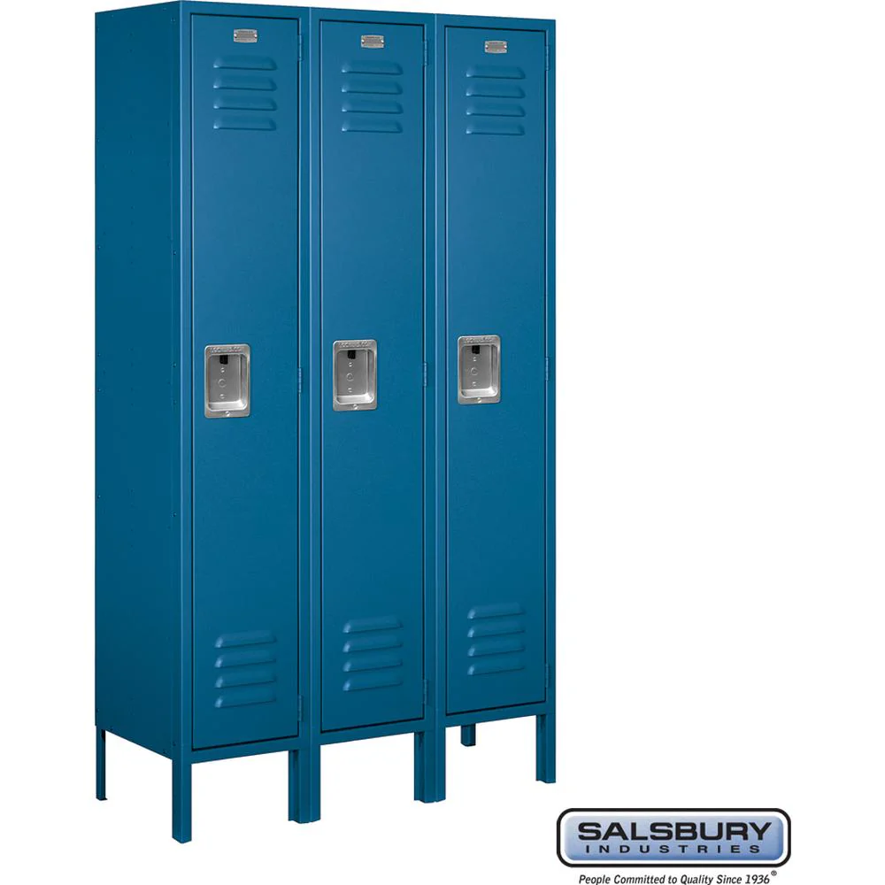 12" Wide Single Tier Standard Metal Locker - 3 Wide - 5 Feet High - 12" Deep by Salsbury - Image 5