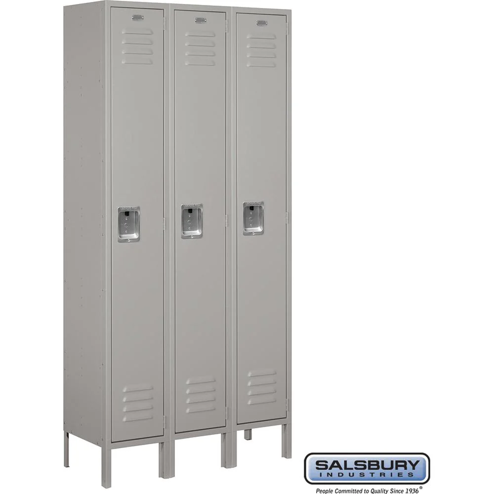 12" Wide Single Tier Standard Metal Locker - 3 Wide - 6 Feet High - 12" Deep by Salsbury - Image 6