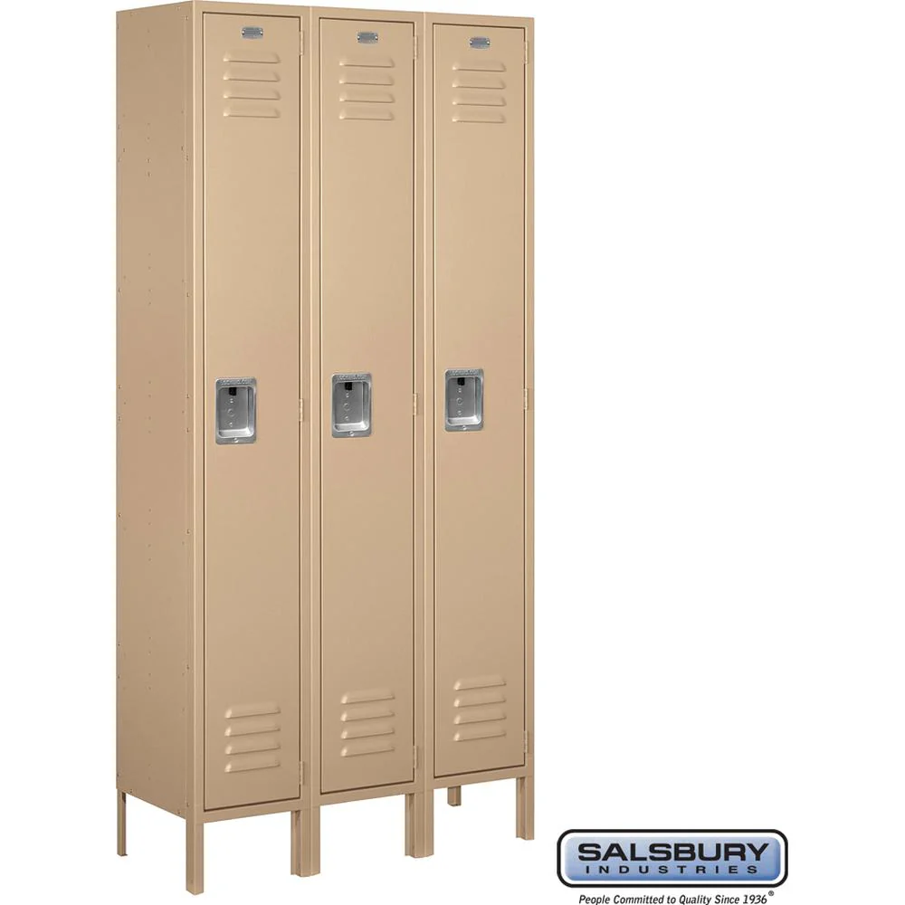 12" Wide Single Tier Standard Metal Locker - 3 Wide - 6 Feet High - 12" Deep by Salsbury - Image 9