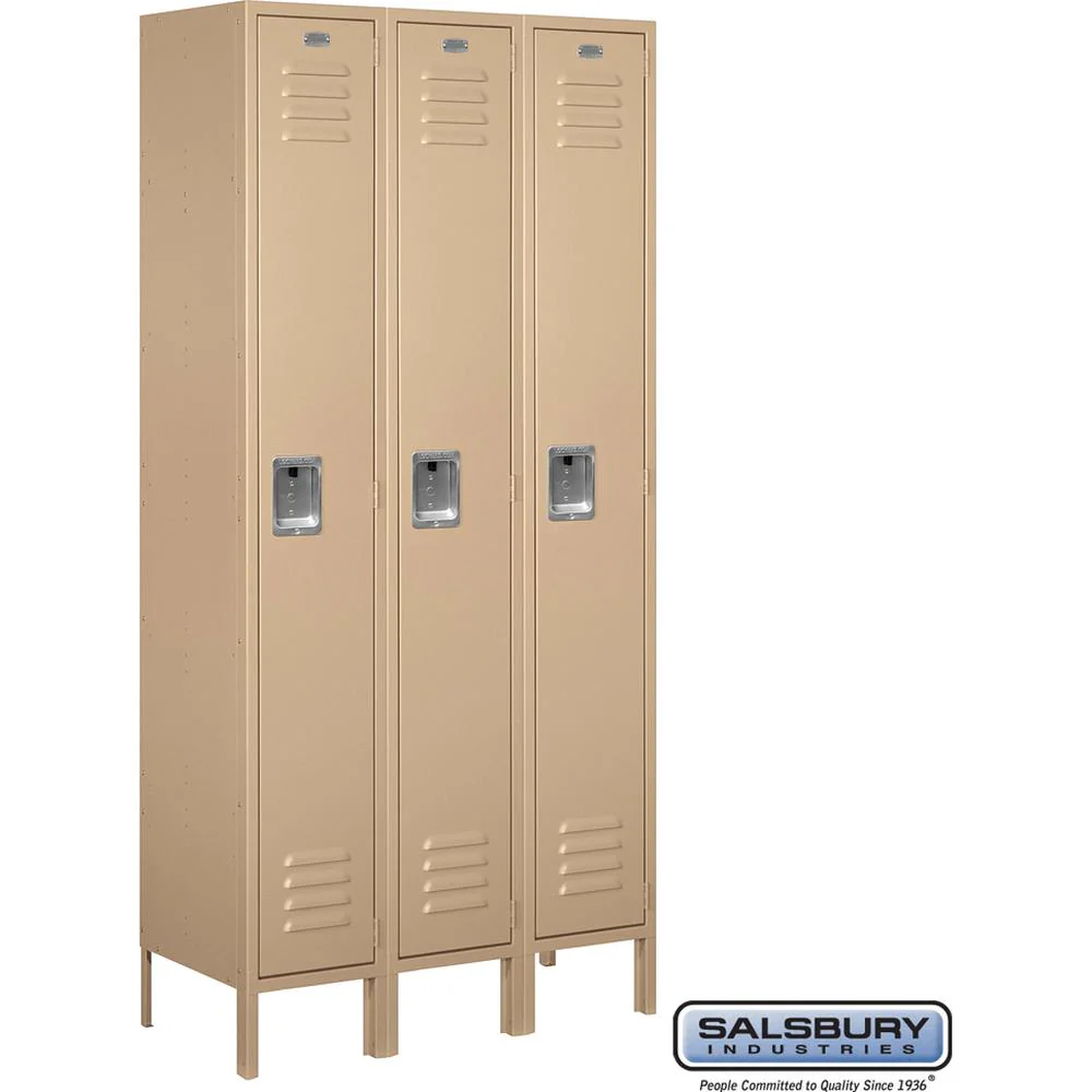 12" Wide Single Tier Standard Metal Locker - 3 Wide - 6 Feet High - 15" Deep by Salsbury - Image 8