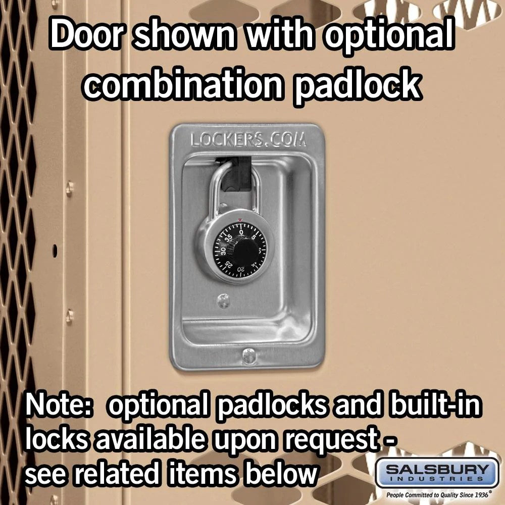 12" Wide Single Tier Vented Metal Locker - 1 Wide - 5 Feet High - 12" Deep by Salsbury - Image 4