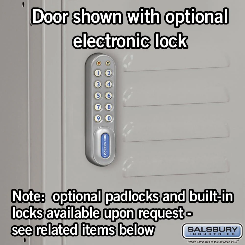 12" Wide Single Tier Vented Metal Locker - 1 Wide - 5 Feet High - 18" Deep by Salsbury - Image 5