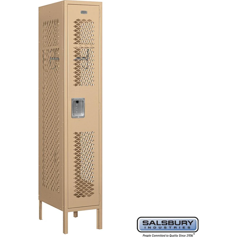 12" Wide Single Tier Vented Metal Locker - 1 Wide - 5 Feet High - 18" Deep by Salsbury - Image 8