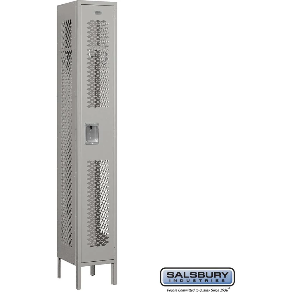 12" Wide Single Tier Vented Metal Locker - 1 Wide - 6 Feet High - 12" Deep by Salsbury - Image 8
