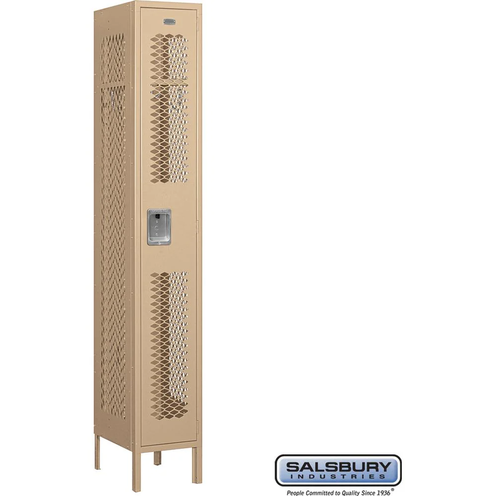 12" Wide Single Tier Vented Metal Locker - 1 Wide - 6 Feet High - 15" Deep by Salsbury - Image 10