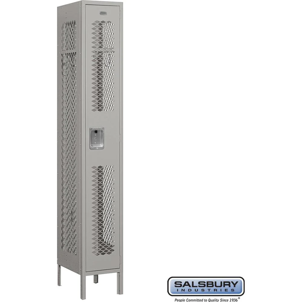 12" Wide Single Tier Vented Metal Locker - 1 Wide - 6 Feet High - 15" Deep by Salsbury - Image 7