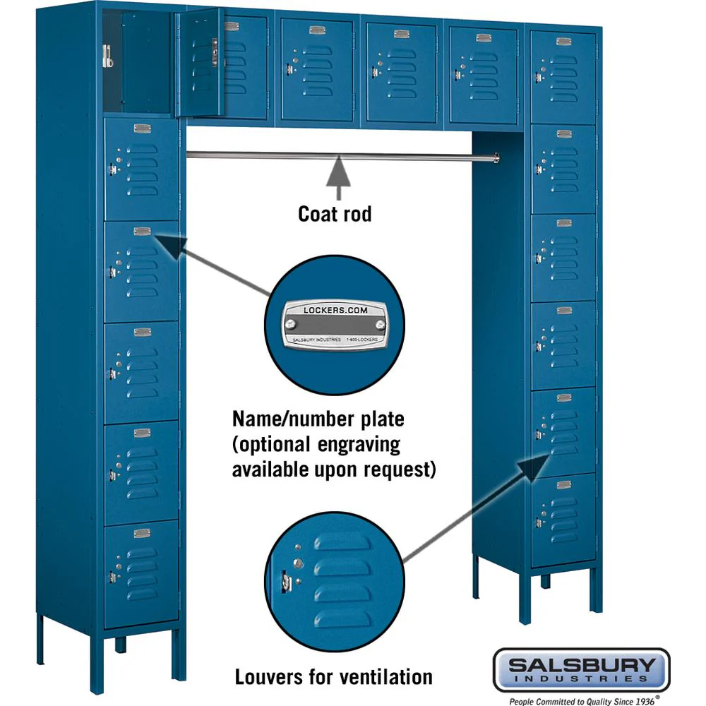12" Wide Six Tier Box Style Bridge Standard Metal Locker - 16 Box - 18" Deep by Salsbury - Image 2