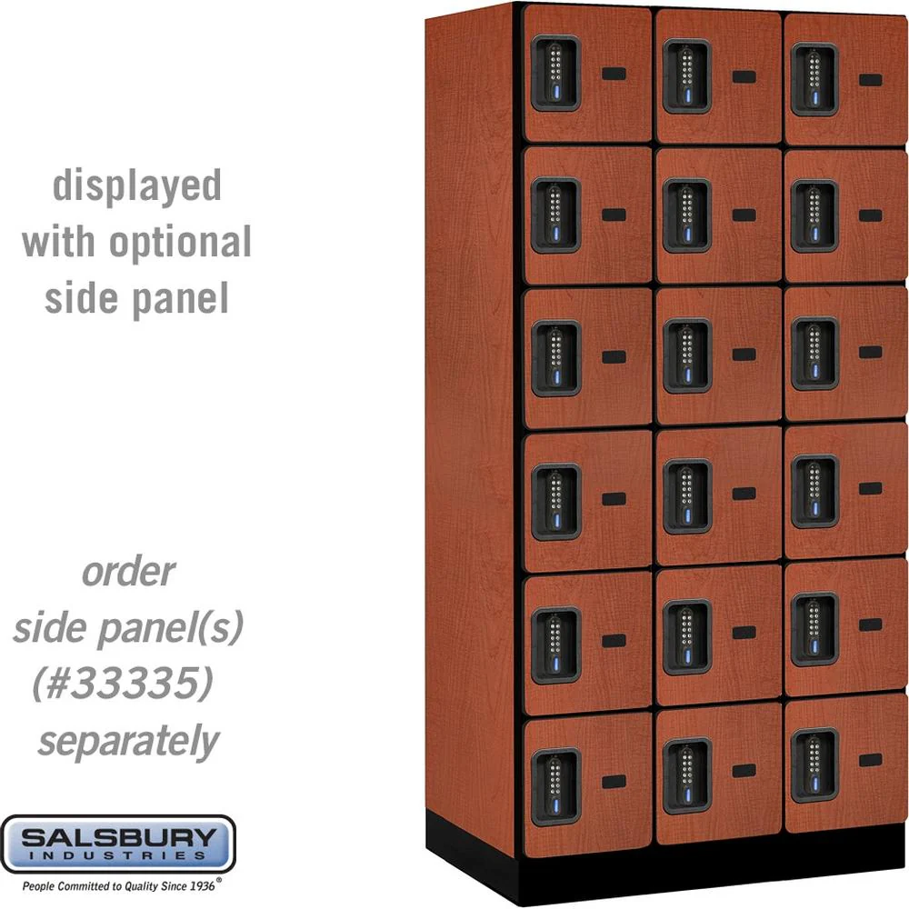 12" Wide Six Tier Box Style Designer Wood Locker - 3 Wide - 6 Feet High - 21" Deep by Salsbury - Image 18